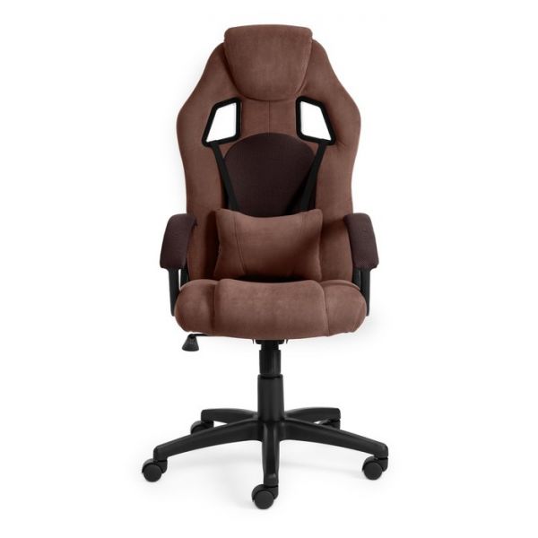 Кресло DRIVER флок/ткань коричневый 45444