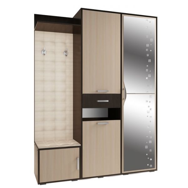 Шкаф многоцелевого назначения Ивушка-21 1546х426х2052 Бодега тёмный, Бодлега светлый