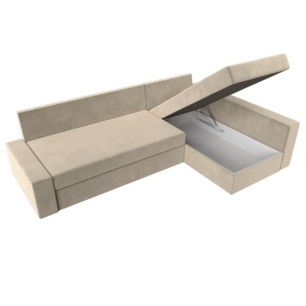 Угловой диван «Версаль», механизм дельфин, микровельвет, цвет бежевый