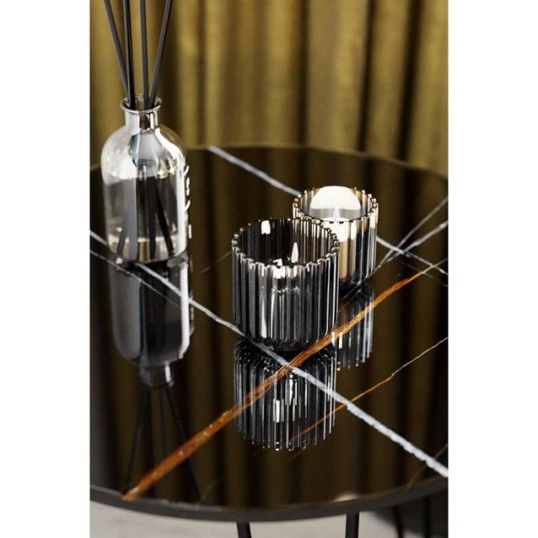 Стол журнальный «РИД Glass 430», 550 ? 550 ? 450 мм, цвет сахара нуар / чёрный матовый