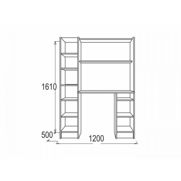 Уголок школьника «Омега 2», 1200 ? 500 ? 1610 мм, ЛДСП, ясень анкор тёмный / анкор светлый