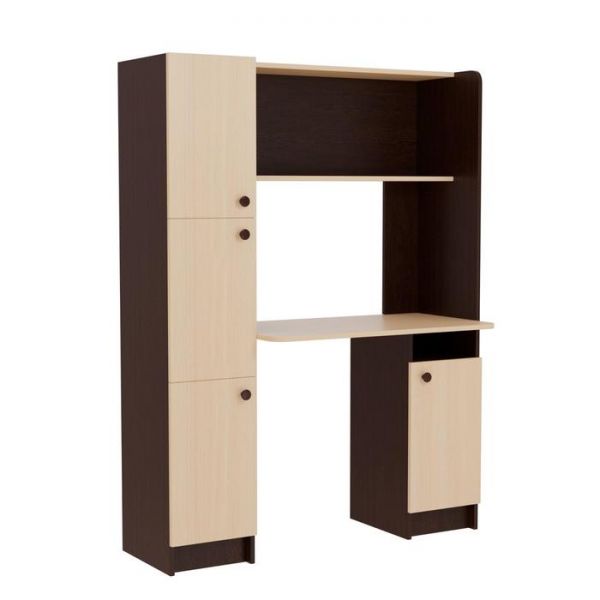 Уголок школьника «Омега 2», 1200 ? 500 ? 1610 мм, ЛДСП, ясень анкор тёмный / анкор светлый