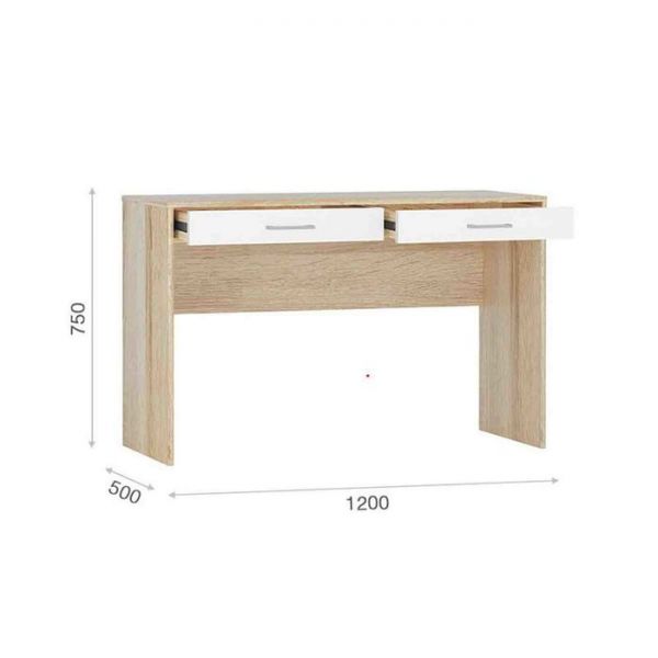 Стол письменный «Стелс 120», 2 ящика, 1200 ? 500 ? 750 мм, цвет дуб сонома / белый