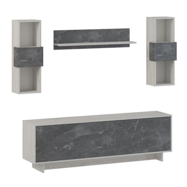 Гостиная Oskar mini 1600х343х500 Сосна Белая Loft /Каспий темный