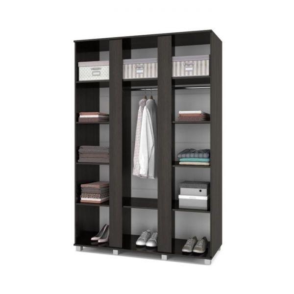 Шкаф Пандора-П33 520х1400х2100 трёхстворчатый с зеркалом Венге/дуб млечный