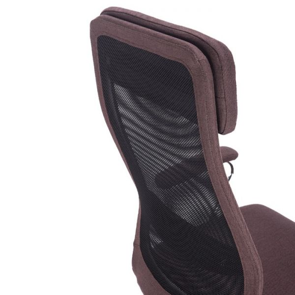 Кресло офисное BRABIX "Flight EX-540", хром, ткань, сетка, коричневое