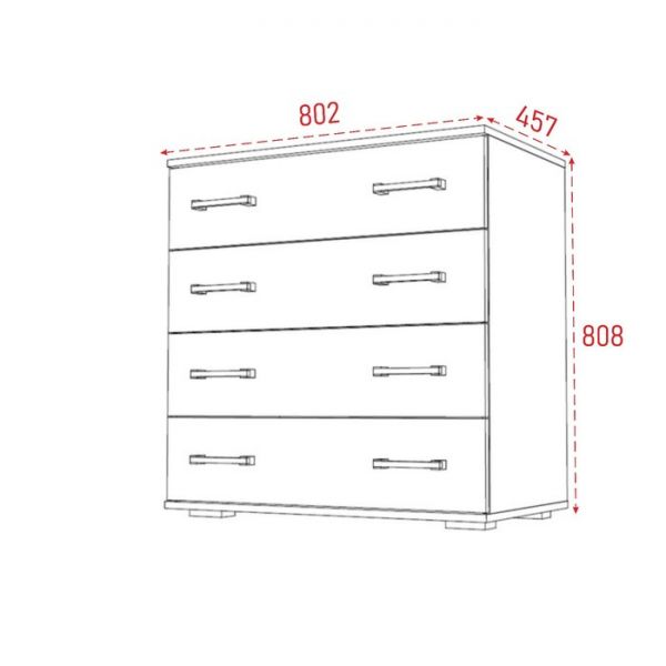 Комод Сопрано, 802х457х808, Анкор светлый