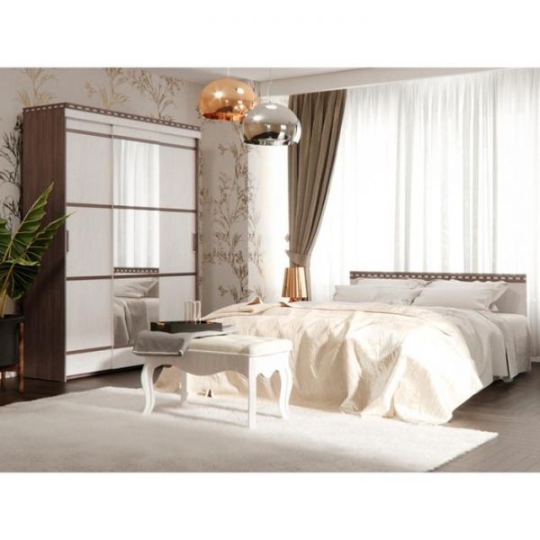 Шкаф-купе «Ольга 13», 1500 ? 566 ? 2234 мм, зеркало, ясень анкор тёмный / анкор светлый