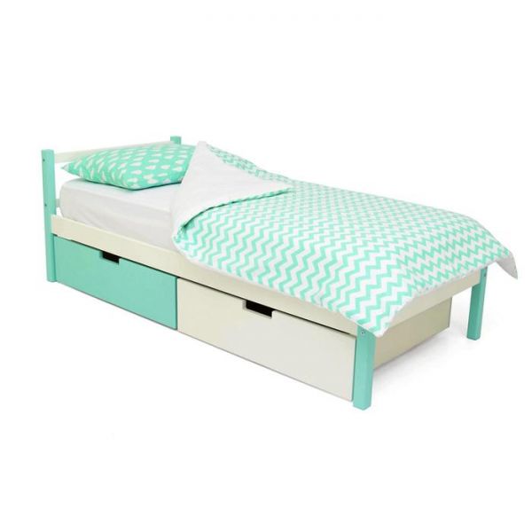 Детская кровать "Svogen classic мятно-белый"