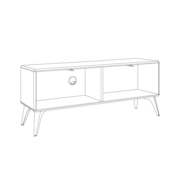 Тумба под ТВ Спейс 13.269, 1088х336х457, Белый/Белый глянец МДФ