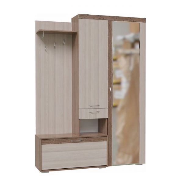 Прихожая ЛЕО 1470х370х2025  Ясень шимо тем/св МДФ-яс. темный