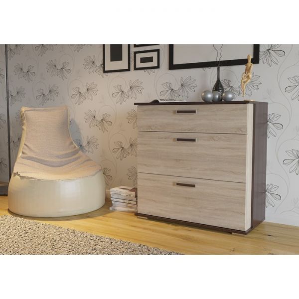 Комод с 3-я ящиками ДАЛЛАС 900х440х900 Венге/Дуб Сонома