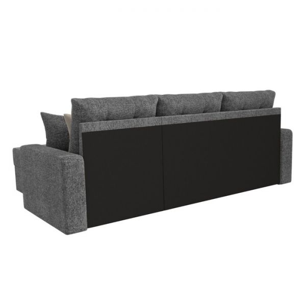 Угловой диван «Ливерпуль», механизм дельфин, рогожка, правый угол, цвет серый