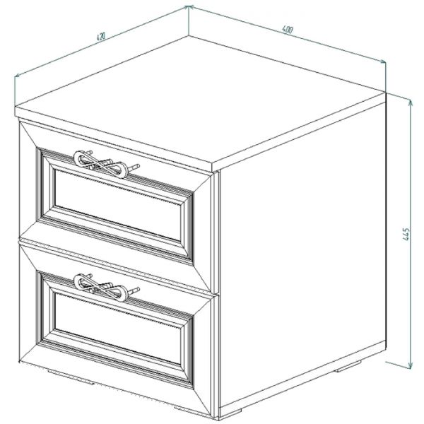 Тумба прикроватная АЛЕКСАНДРИЯ 445х400х420 Ясень Анкор Нордик/Светлый )