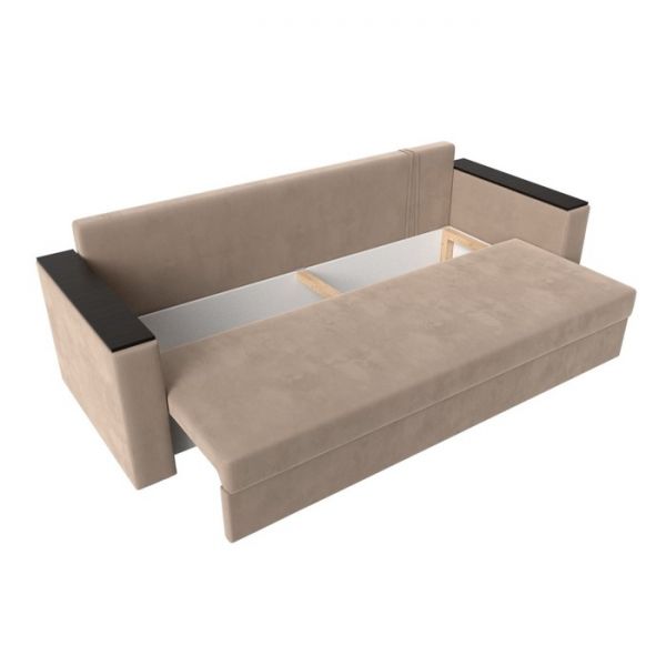Диван прямой «Атланта лайт», без стола, еврокнижка, велюр, цвет, цвет бежевый