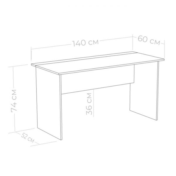 Стол письменный Юниор 1400х600х735 Ясень шимо темный/Белая Аляска