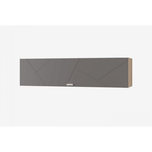 Шкаф настенный на 1200 с гориз. дверкой СКАЙЛАЙН 1202х314х300 дуб сонома светлый/графит