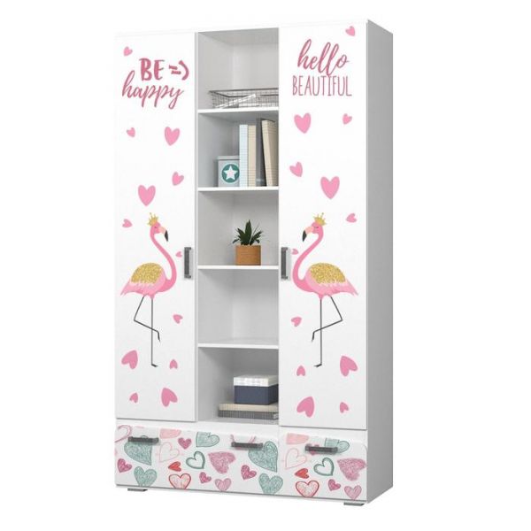 Шкаф Акварель 2, 1200х470х2120, Белый/Фотопечать