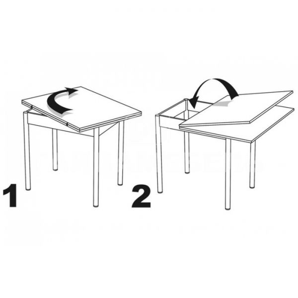 Стол поворотно-откидной «Пируэт», 800(1200) ? 600 ? 750 мм, опора редуцированная, цвет венге