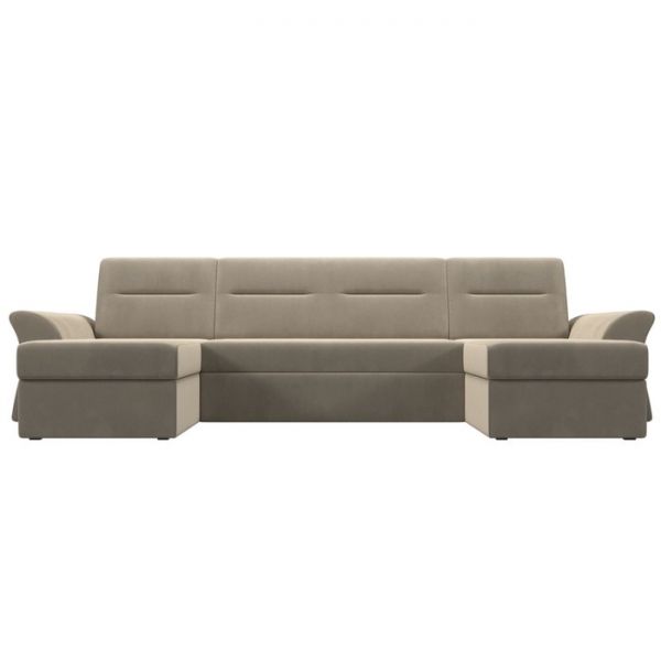 П-образный диван «Клайд», механизм дельфин, микровельвет, цвет бежевый