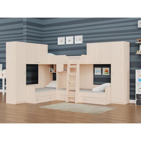 Детский комплекс «Трио 3», цвет дуб молочный / дуб молочный