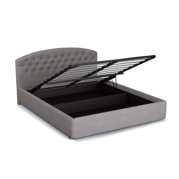Кровать «Пальмира» с ПМ, 1400х2000, ортопедическое основание, рогожка, цвет серый