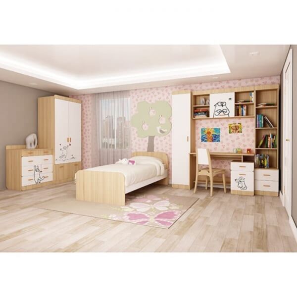 Пенал «Кот 5.1», цвет туя светлая / белый