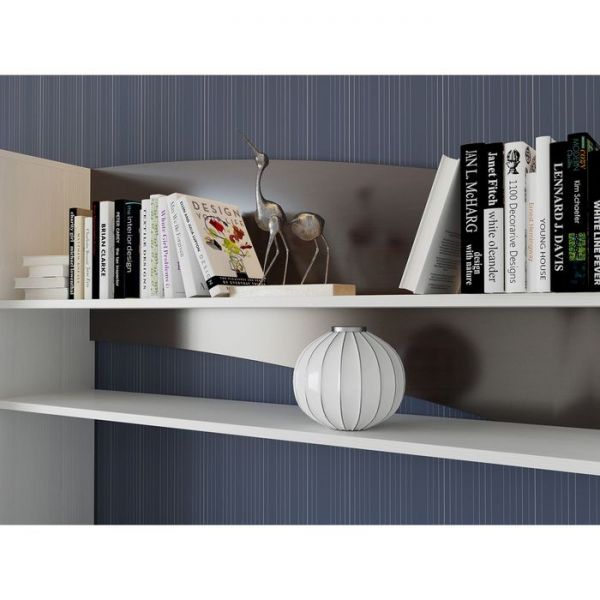 Стенка Глория 2800х580х2150 Рамух белый/Венге