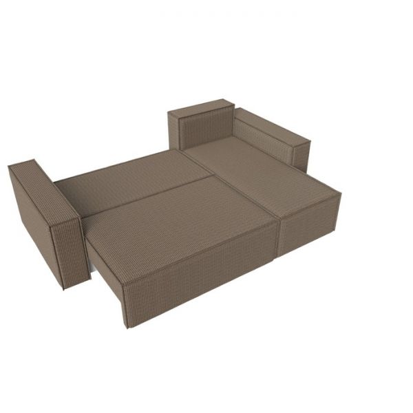 Угловой диван «Куба», механизм еврокнижка, рогожка, цвет бежевый