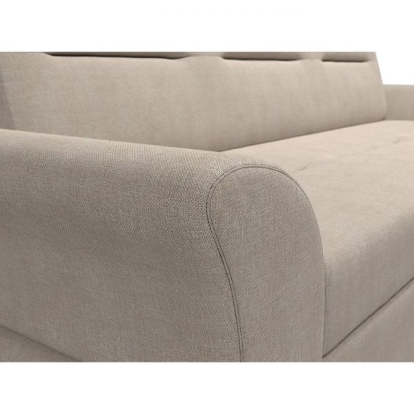 Прямой диван «Клайд», механизм дельфин, рогожка, цвет бежевый