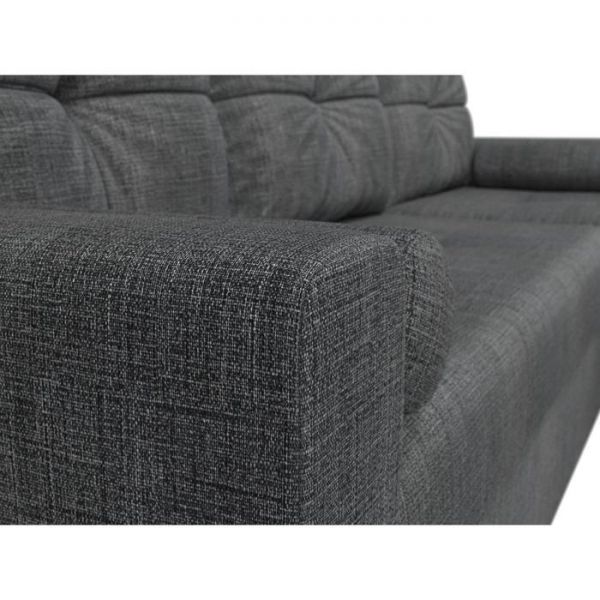 Угловой диван «Верона», механизм дельфин, рогожка, правый угол, цвет серый