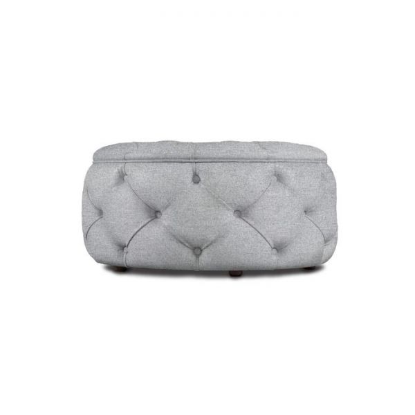 Пуф «Рондель большой», 900 ? 900 ? 450 мм, глухой, рогожка, цвет серый