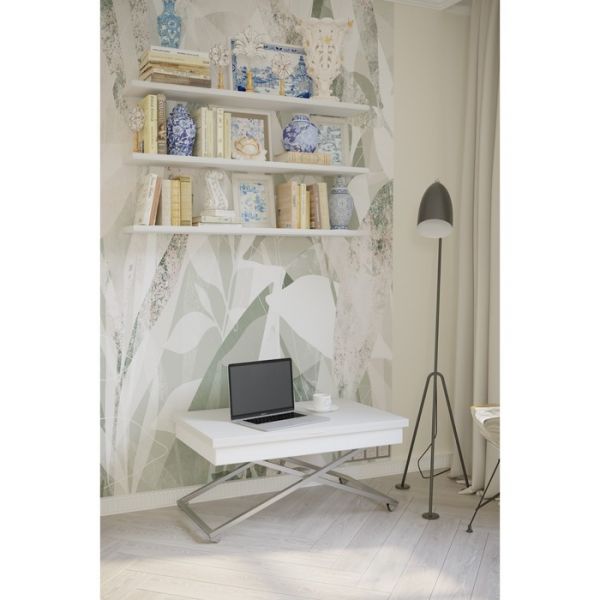 Стол трансформируемый «АНДРЭ Хром», 850 (1102) ? 550 (850) ? 575 (725) мм, цвет белый