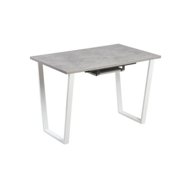 Стол АТЛАНТ-12 1300/1800*800х750 Бетон Чикаго светлый/Опора АТЛАНТ-Белый глянец