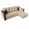Угловой диван «Валенсия», механизм дельфин, экокожа, цвет бежевый