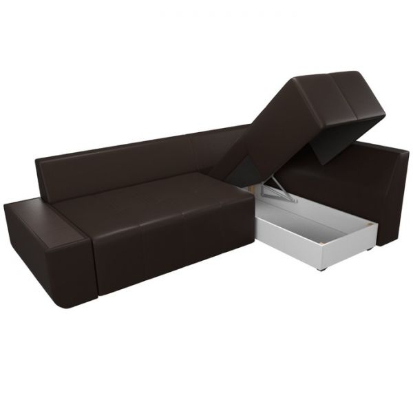 Угловой диван «Амадэус», правый угол, экокожа, цвет бежевый