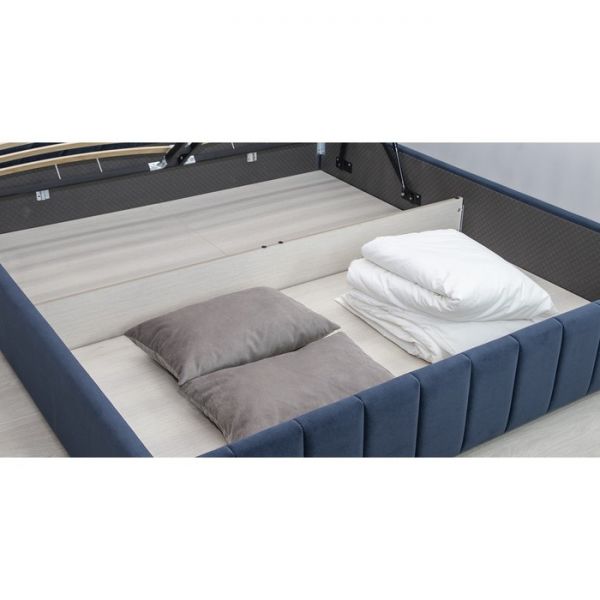 Кровать Милана, 1800х2000, ортопедическое осн+ПМ, Лекко океан/Полуночно-синий