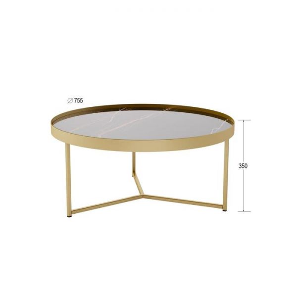 Стол журнальный «Ориндж», 755 ? 755 ? 350 мм, цвет сахара нуар / чёрный матовый»