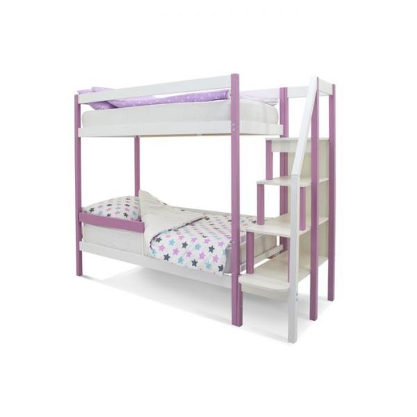 Детская двухъярусная кровать Бельмарко Svogen лаванда-белый