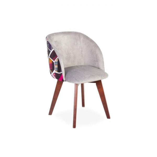 Стул Милли Аврора 18 серый велюр/ Стандарт массив Черешня