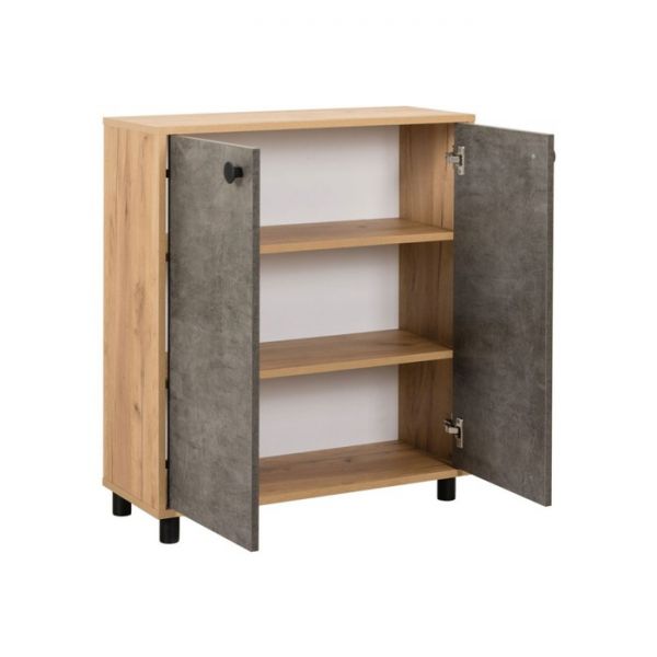 Комод Крафт 13.110, 750х294х842, Камень темный/Дуб крафт золотой