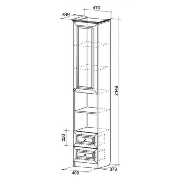 Шкаф комб. "Алиса" (белый/крем)