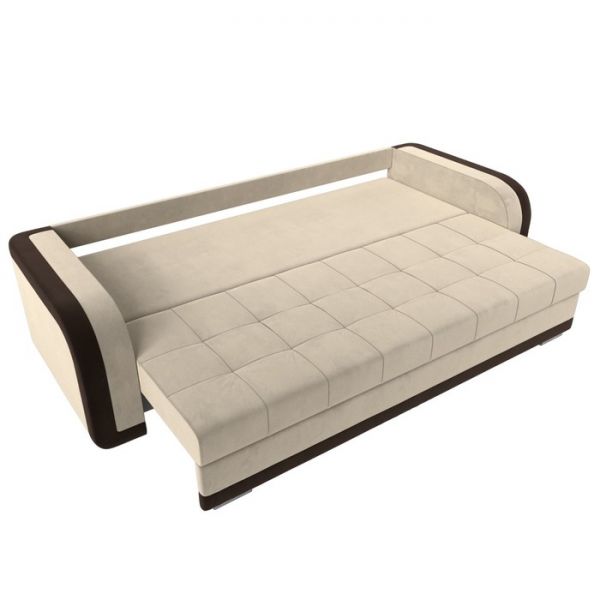 Диван прямой «Марсель», механизм еврокнижка, микровельвет, цвет бежевый / зелёный