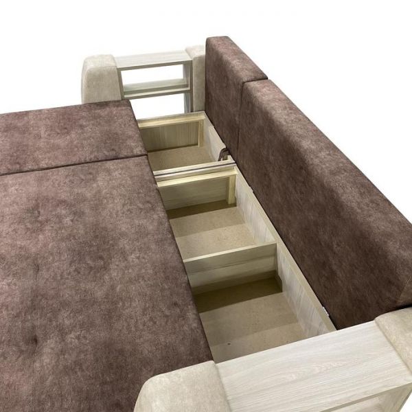 Диван-трансформер «Оптимус», цвет эмилия милк / эмилия дарк браун