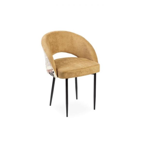 Стул Мирелла Шарли 04 карамель/ Лайт металл  Черный глянец
