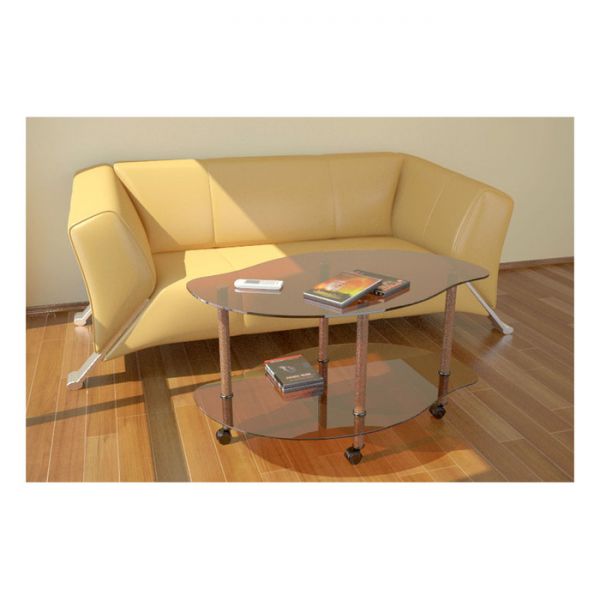 Стол журнальный №62 «Волна», стекло, цвет бронза тонированный