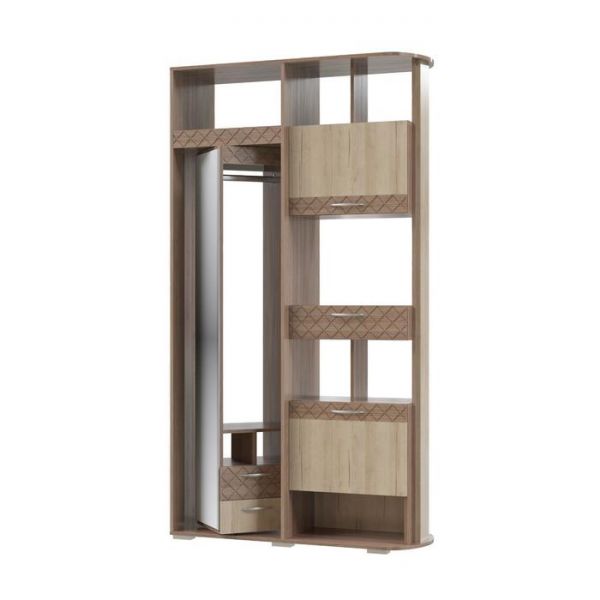 Прихожая перегородка ВЕРТА 1200х450х2200 шимо темный/Дуб ривьера