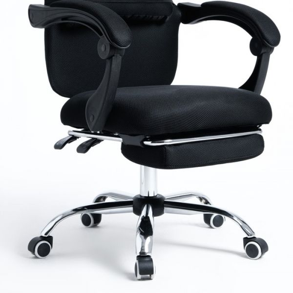 Кресло для оператора 818 черное, с подставкой для ног