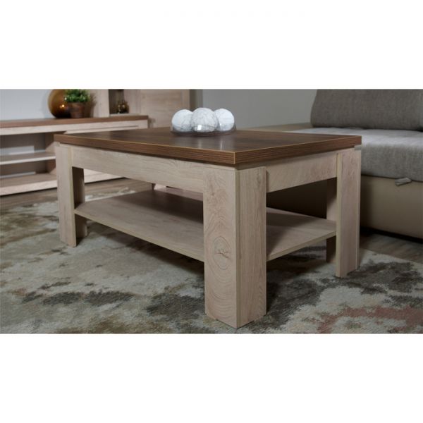 Стол журнальный «Мэдисон», 1104 ? 564 ? 490 мм, цвет дуб эндгрейн/дуб экспрессив бронзовый