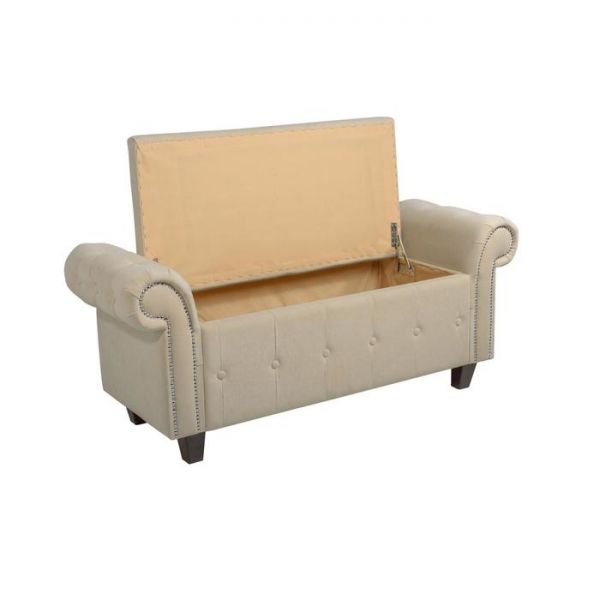 Банкетка Кеми 1370х470х580 Велюр бежевый